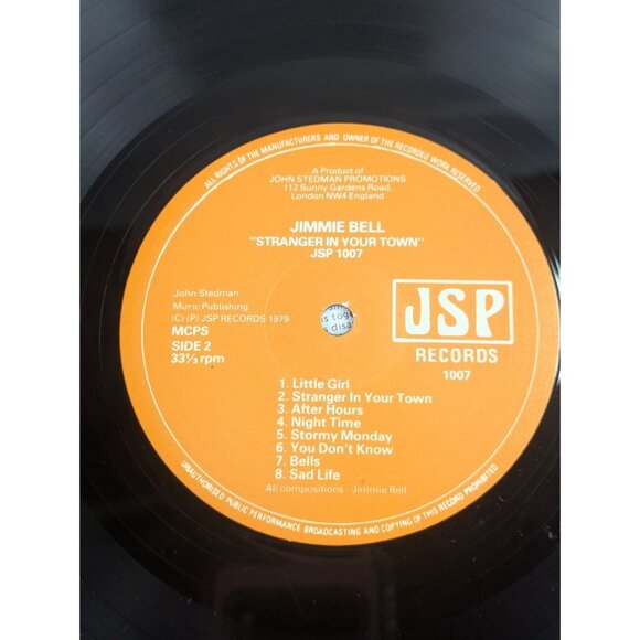 Jimmie‎ Bell Stranger In Your Town NEAR MINT JSP Records Vinyl LP - Picture 11 of 14